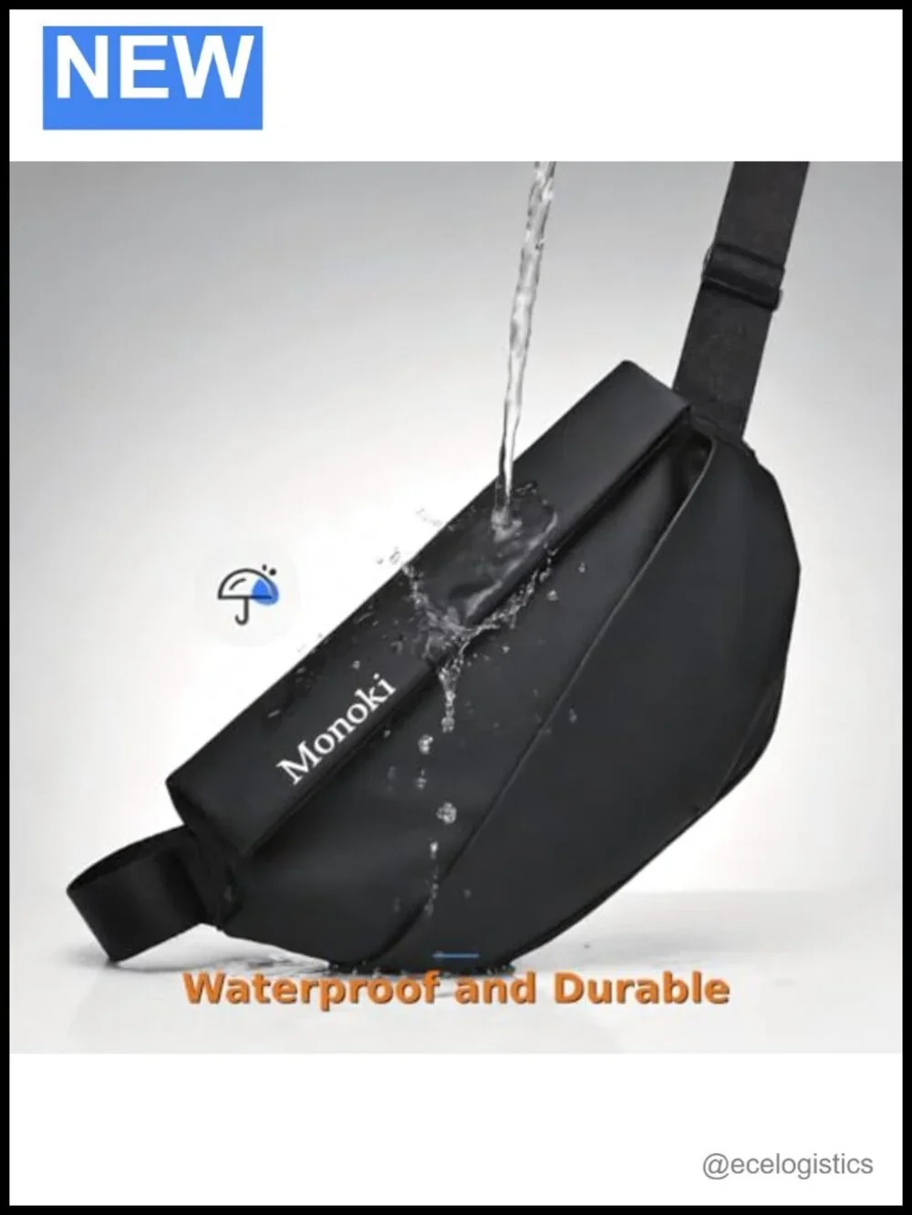 Waterproof Crossbody Sling Bag with Adjustable Strap, Large Capacity Travel